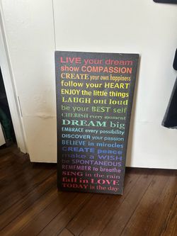 Inspirational, rainbow, typography canvas wall art