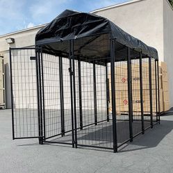 New in box $290 Large Heavy Duty Kennel with Cover Dog Cage Crate Pet Playpen (8’L x 4’W x 6’H)