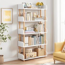 Brand New Bookshelf 5 Tier,Open Bookcase,Modern Open Bookshelf,Freestanding Display Stand,Wood Storage Shelves Display Stand,Display Cabinet,Booksheld