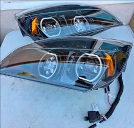 18-24 Freightliner Cascadia LED DRL Projector Headlights Luces Focos Micas Faros Faroles Headlamps