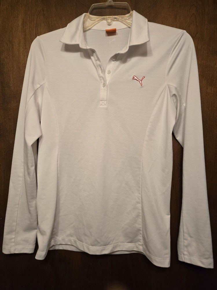 Puma Sport white long sleeve shirt, size S