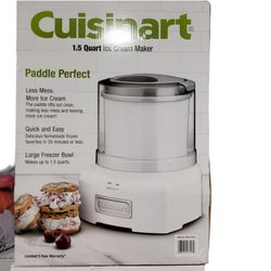 CUISINART AUTOMATIC ICE CREAM, FROZEN YOGURT, & SORBET MAKER IN WHITE OR PINK