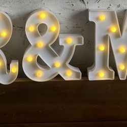 Mr & Mrs Light Up Wedding Letters