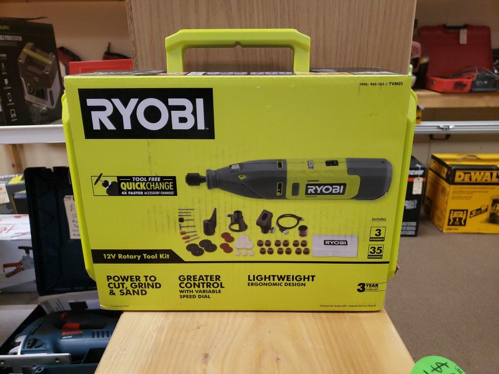 NEW Ryobi TVM01 12 Volt Rotary Tool Kit