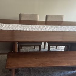 Dining Table and 4 Chairs and Bench