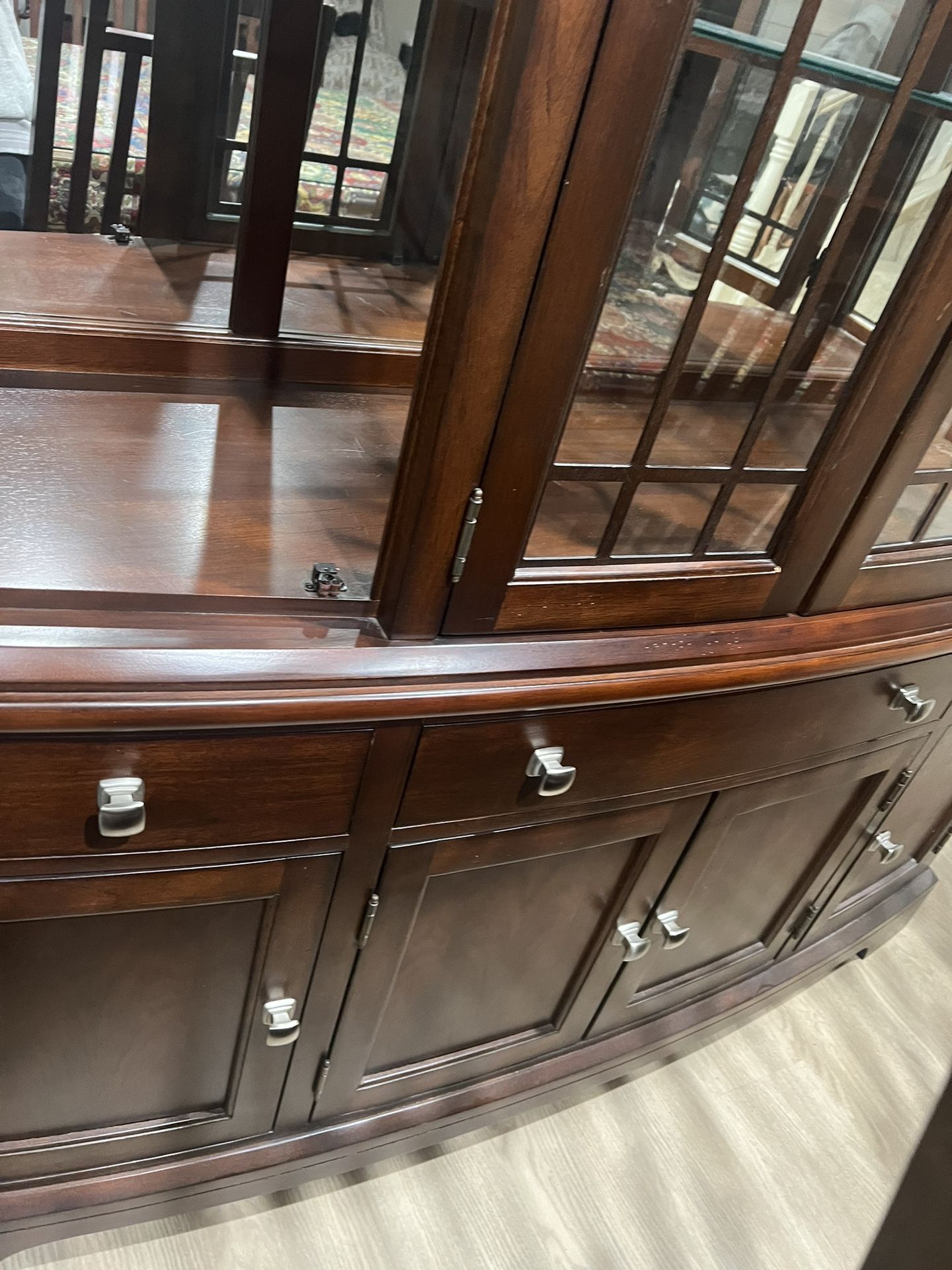 Antique Walnut Wood Dining Room Armoire/Buffet