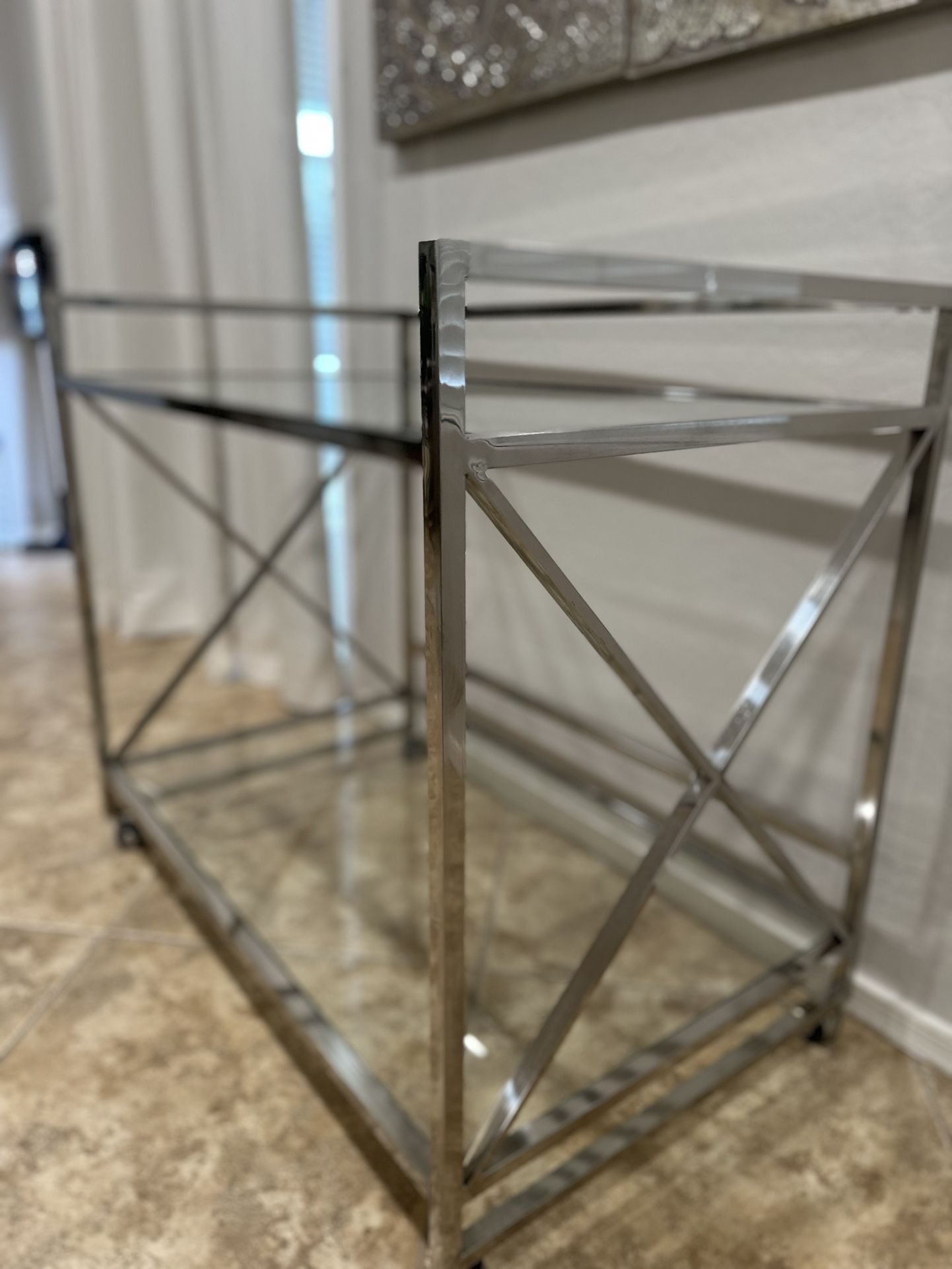 Glass Bar Cart $150