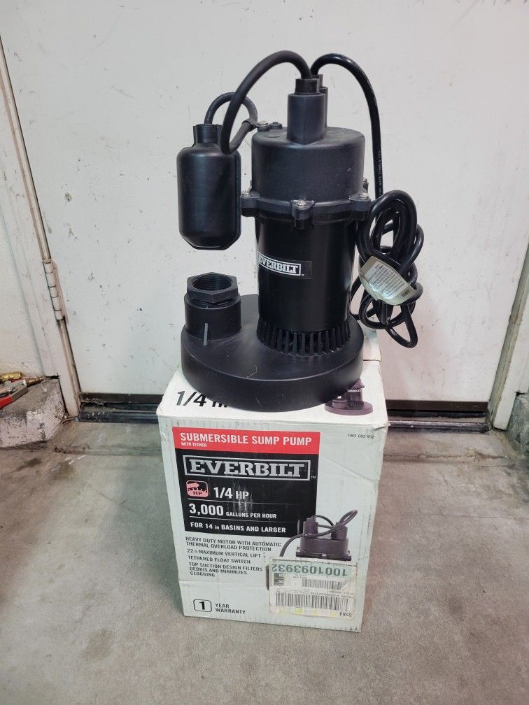 Everbilt Submersible Sump Pump 1/ 4 HP