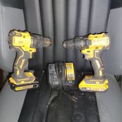 2 DeWalt Cordless Drills With Batteries And Charger