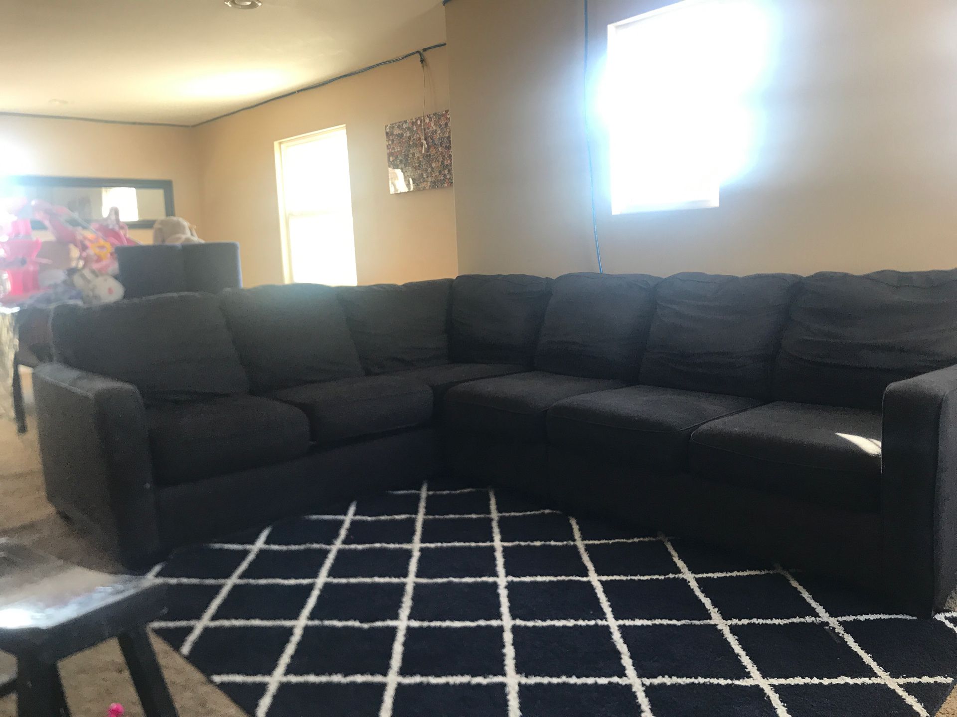 Blue sectional couch