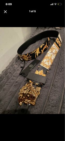 Versace Barocco Medusa Reversible Leather Belt