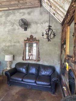 Lush leather couch