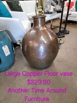 Large Hammered Copper Floor Vase We are located at 2811 East Bell road. Another Time Around Furniture.