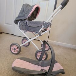 Girls Play Stroller And Carseat For Doll