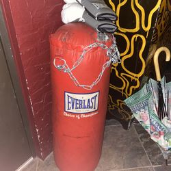 Punching Bag With Boxing Gloves