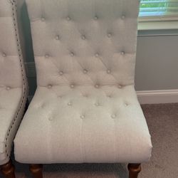 Two Beige Chair Good Condition 