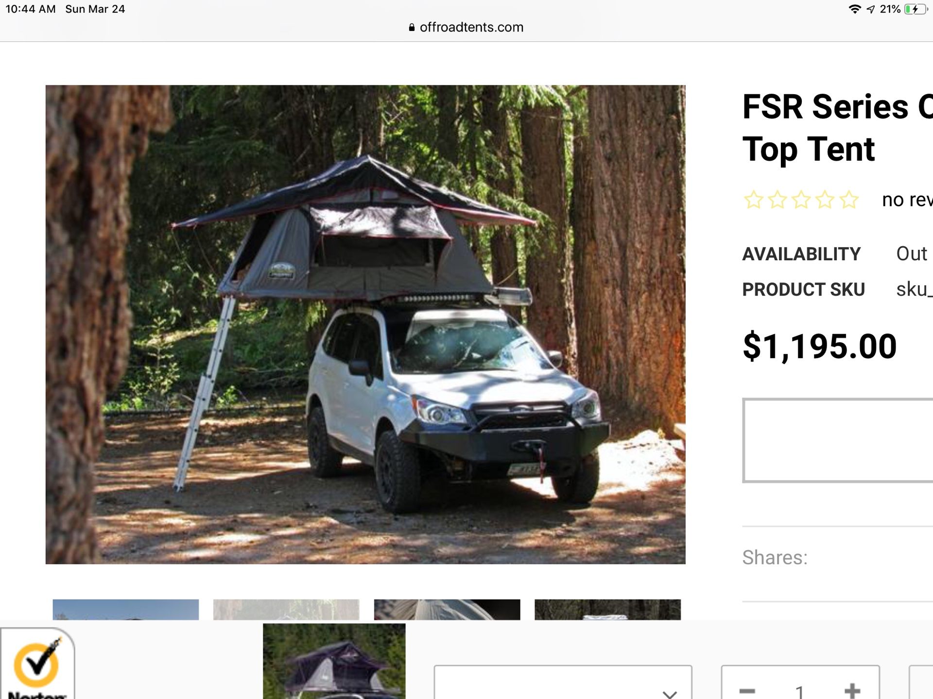 Rooftop Tent (FreeSpirit Recreation) 2 person
