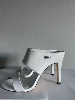 Calvin Klein White Heels Shoes, Size:7  