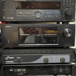 Amplifiers Carver Pyle Denon Sony