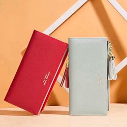 Wallets for Women Leather Long Slim (2 pack)