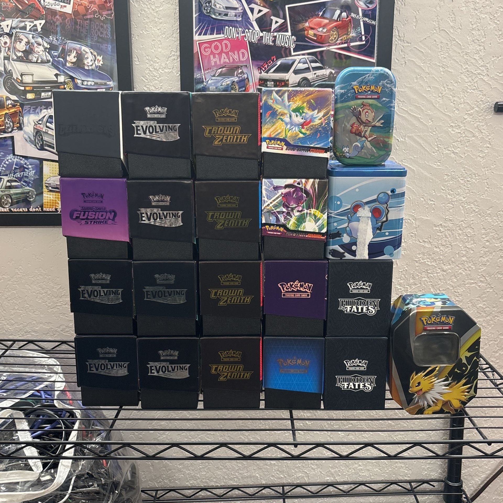Pokemon ETB’s and Tins (no packs)