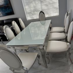 Dining Table With Eight Chairs And Coffee Table