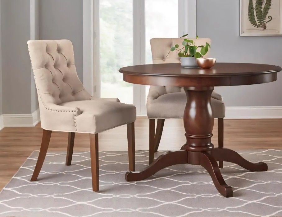 Upholstered Dinning Chairs With Tufted Back