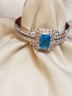 925 Sterling silver Topaz gemstone ring