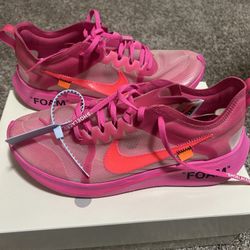 off white nike zoom tulip pink, size 11