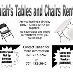 CHAIRS AND TABLES RENTALS 