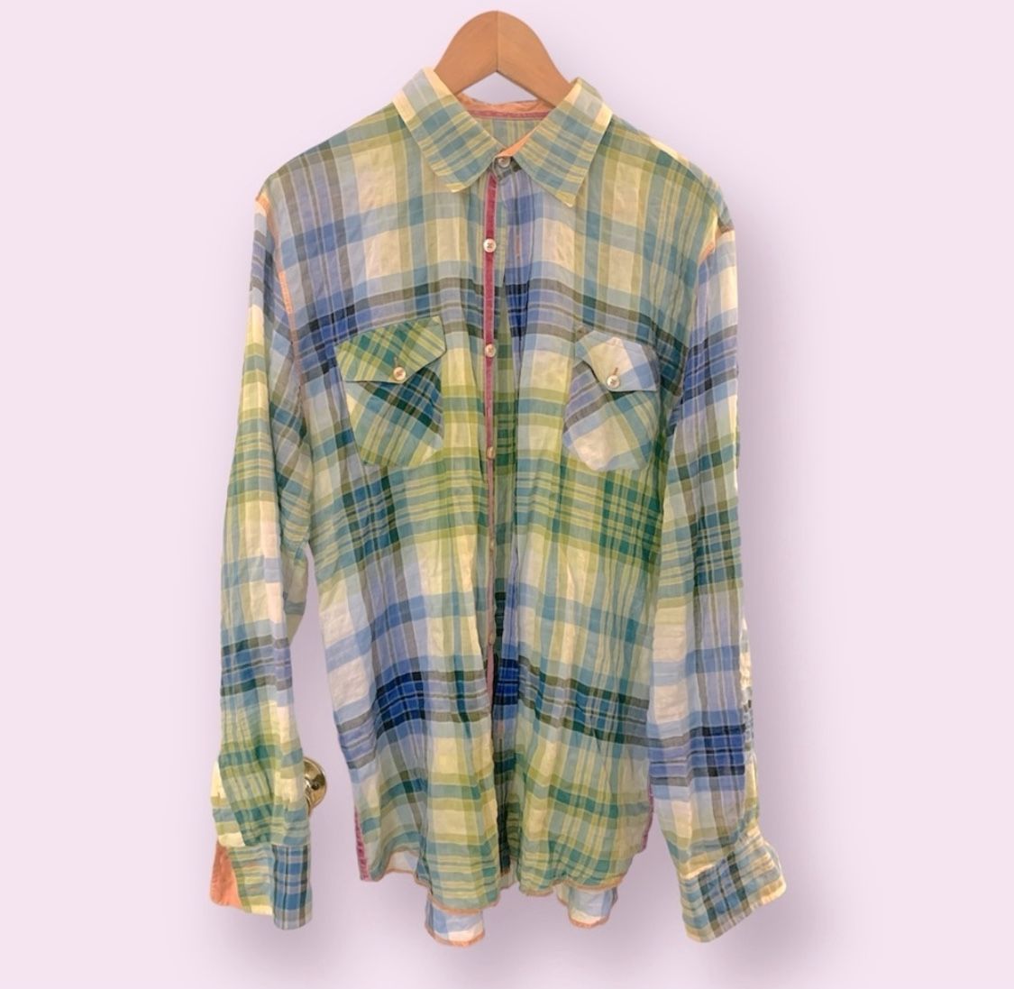 Arnold Zimberg Plaid Button Down T-shirt