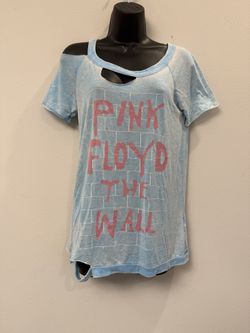 Rare Pink Floyd ‘The Wall’ Distressed Washed Blue Graphic Women's Top Size S