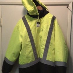 Gravel Gear - 4XL - Class 3 Parka - 4 In 1 - High Visibility Lime - New With Tags & Removable Hood