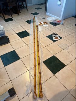 Bamboo curtains rods