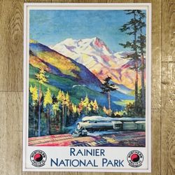 Northern Pacific Railroad Mt Rainier Poster - 10.5” X 14” - New 