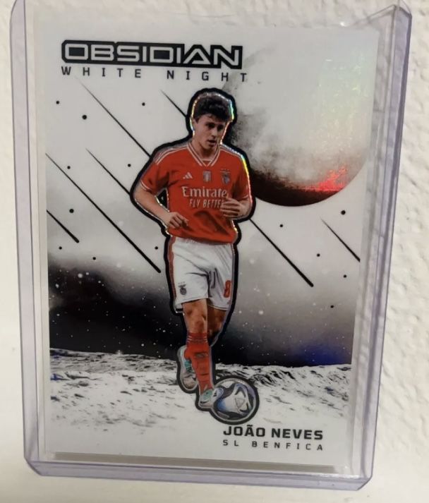 2023-24 Panini Obsidian Joao Neves #9 White Night Case Hit SSP PSG card Champions League Winner best young midfielder in the world . Football Soccer C