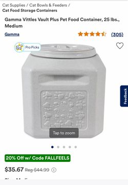 Gamma Vittles Vault Plus Pet Food Container 25 lbs