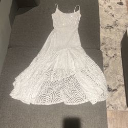 White Rhinestone Dress