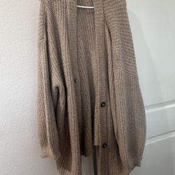 Women’s Beige Cardigan, 4X Loose Fit