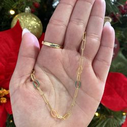 14k BRACELET FANCY PAPER CLIP 