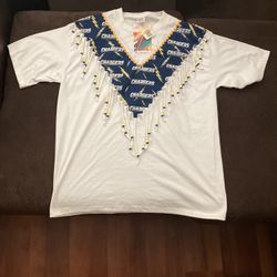 Vintage 90s Chargers Jerzees Shirt Fringe Beaded