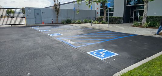 We do asphalt seal and strike in size job