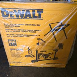 DEWALT 15 Amp Corded 8-1/4 in. Compact Jobsite Tablesaw with Compact Table Saw Stand