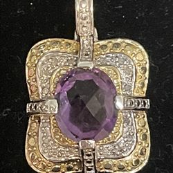 Amethyst and Diamond Pendant
