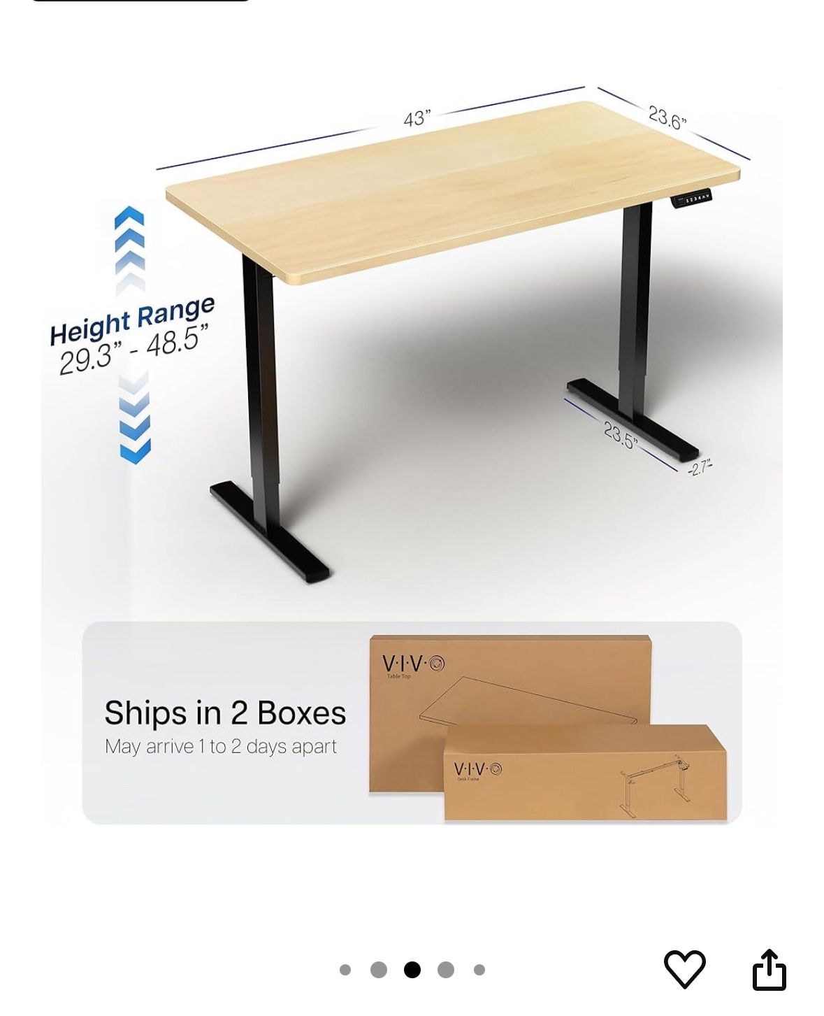 Motorized Standing Sitting Desk - Vivo