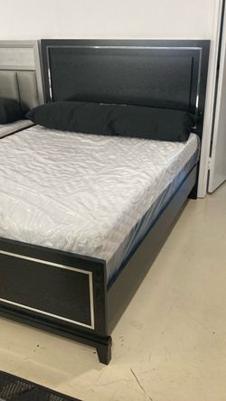 Brand new black queen bed frame