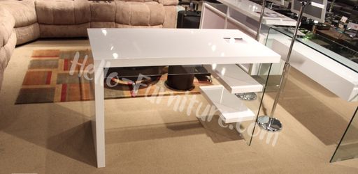 New Kandice White Desk with Glass