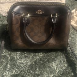 RARE Coach F32203 Mini Bennett Satchel Handbag In Signature Canvas Classic