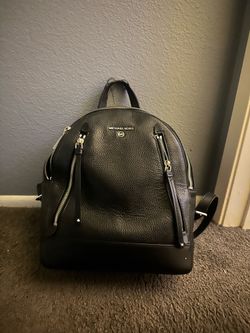 Michael Kors Brooklyn Medium Pebbled Leather Backpack in black