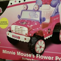 Minnie Mouse Powered Ride-On Pink Flower Power 6V 4x4 NEW in The Box Disney Jr.